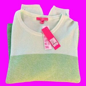 NWT Lilly Pulitzer CORTINA Sweater Agave Marbled Ombré Green Women’s Size XL